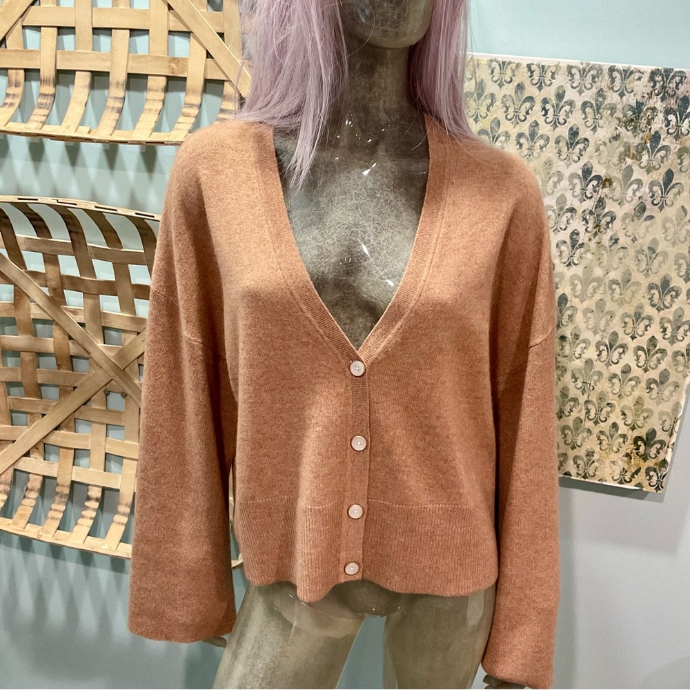 Joie Camel Button-Up Cardigan 100% Cashmere - Picture 2 of 7